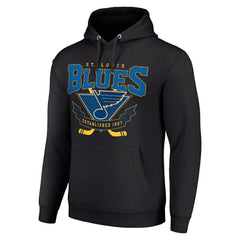 NHL St. Louis Blues Starter Team Logo Graphic Fleece Tri-Blend Pullover Hoodie - Black