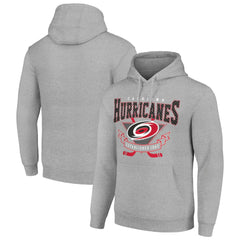 NHL Carolina Hurricanes Starter Team Logo Graphic Fleece Tri-Blend Pullover Hoodie - Heather Gray