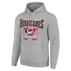 NHL Carolina Hurricanes Starter Team Logo Graphic Fleece Tri-Blend Pullover Hoodie - Heather Gray