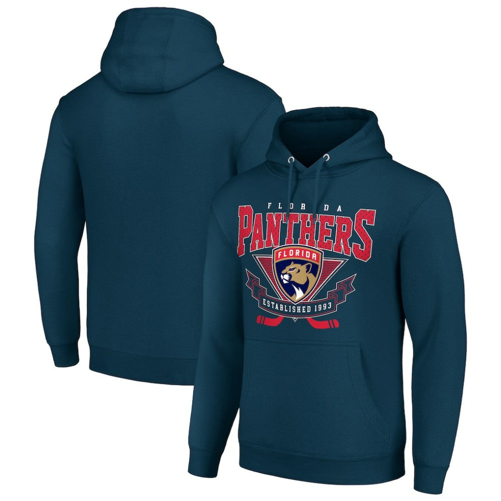 NHL Florida Panthers Starter Team Logo Graphic Fleece Tri-Blend Pullover Hoodie - Navy