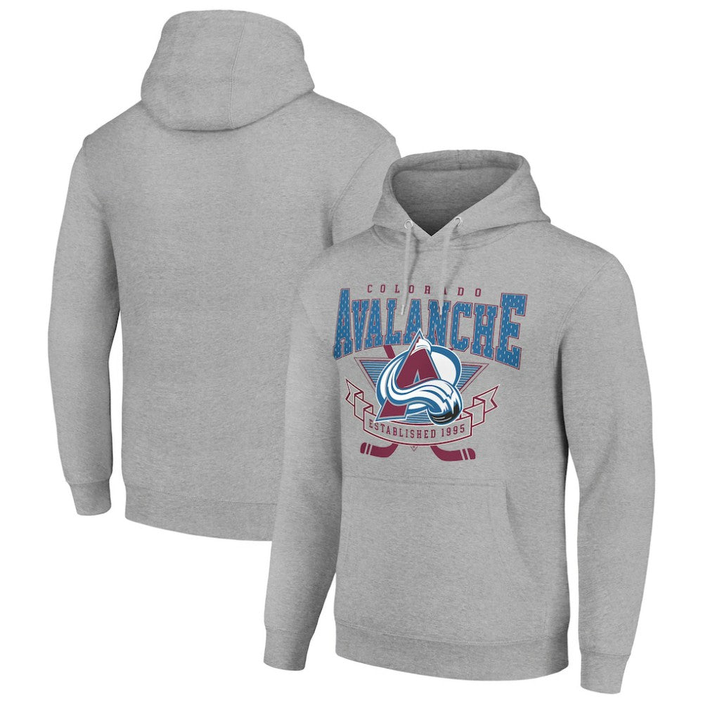 NHL Colorado Avalanche Starter Team Logo Graphic Fleece Tri-Blend Pullover Hoodie - Heather Gray