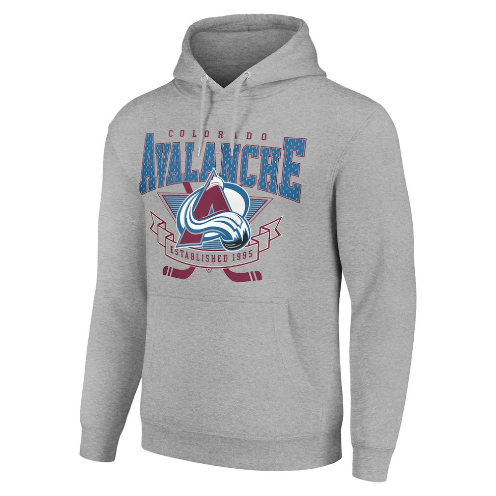 NHL Colorado Avalanche Starter Team Logo Graphic Fleece Tri-Blend Pullover Hoodie - Heather Gray