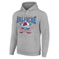 NHL Colorado Avalanche Starter Team Logo Graphic Fleece Tri-Blend Pullover Hoodie - Heather Gray