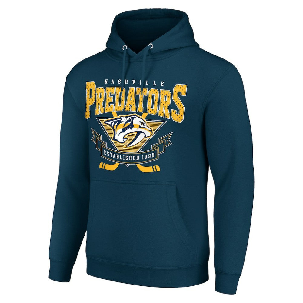 NHL Nashville Predators Starter Team Logo Graphic Fleece Tri-Blend Pullover Hoodie - Navy