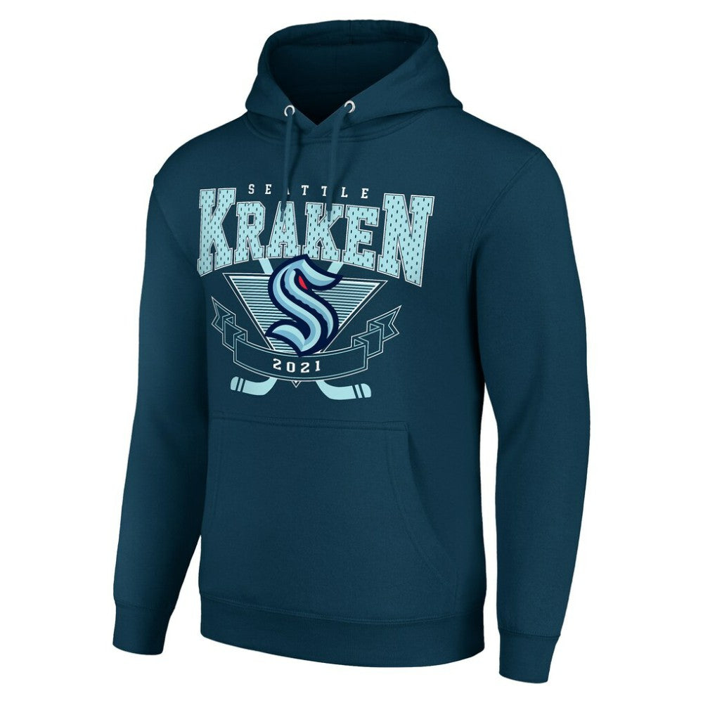 NHL Seattle Kraken Starter Team Logo Graphic Fleece Tri-Blend Pullover Hoodie - Deep Sea Blue