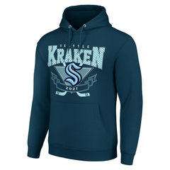 NHL Seattle Kraken Starter Team Logo Graphic Fleece Tri-Blend Pullover Hoodie - Deep Sea Blue