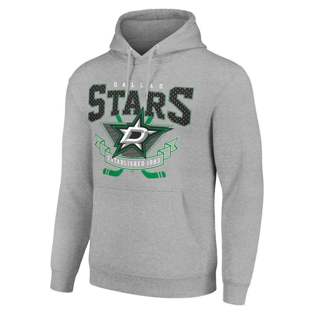 NHL Dallas Stars Starter Team Logo Graphic Fleece Tri-Blend Pullover Hoodie - Heather Gray