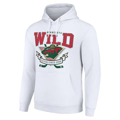 NHL Minnesota Wild Starter Team Logo Graphic Fleece Tri-Blend Pullover Hoodie - White