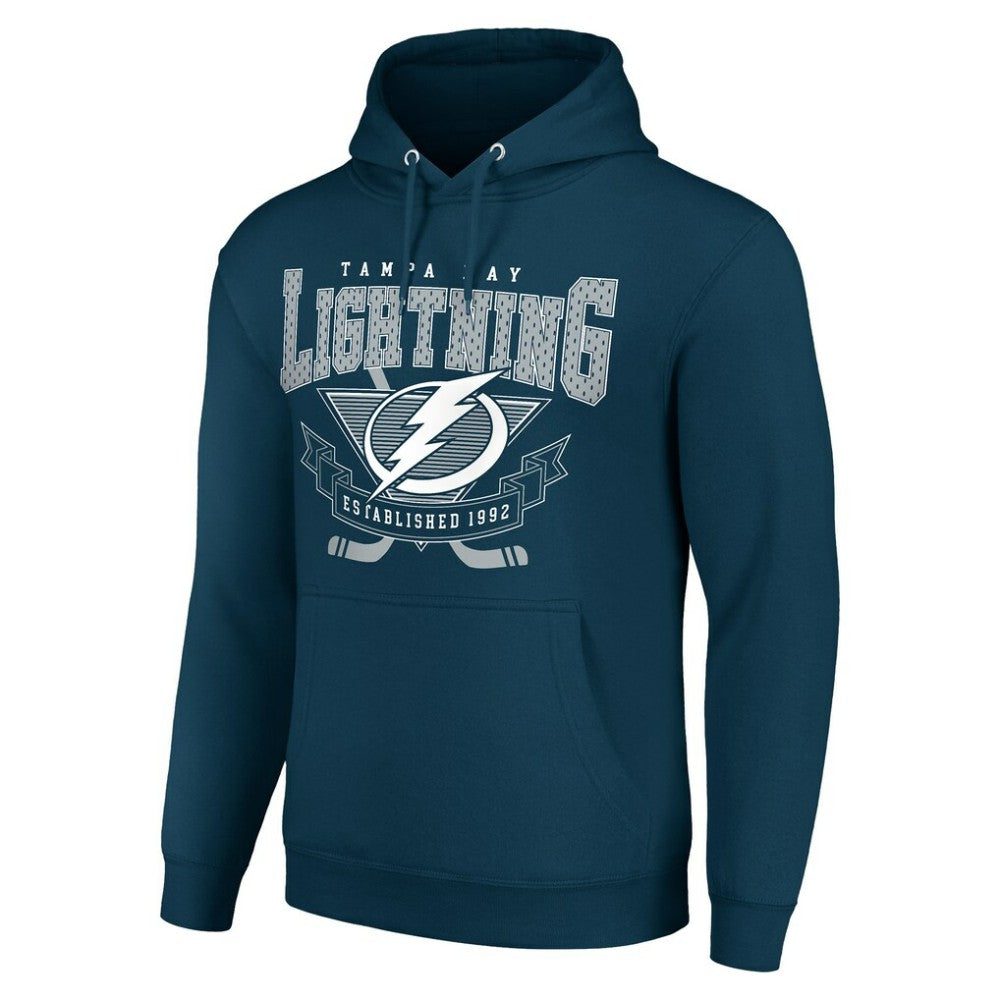 NHL Tampa Bay Lightning Starter Team Logo Graphic Fleece Tri-Blend Pullover Hoodie - Navy