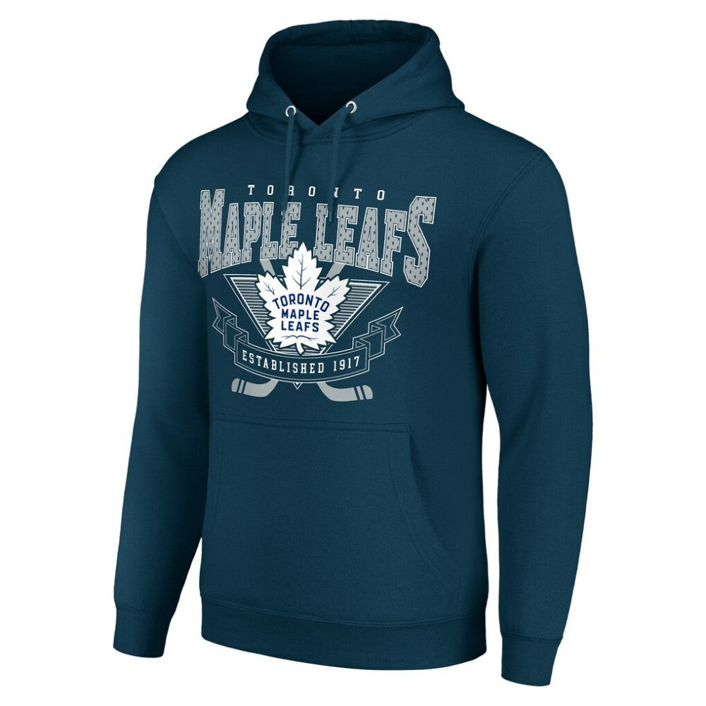 NHL Toronto Maple Leafs Starter Team Logo Graphic Fleece Tri-Blend Pullover Hoodie - Navy