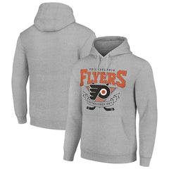 NHL Philadelphia Flyers Starter Team Logo Graphic Fleece Tri-Blend Pullover Hoodie - Heather Gray