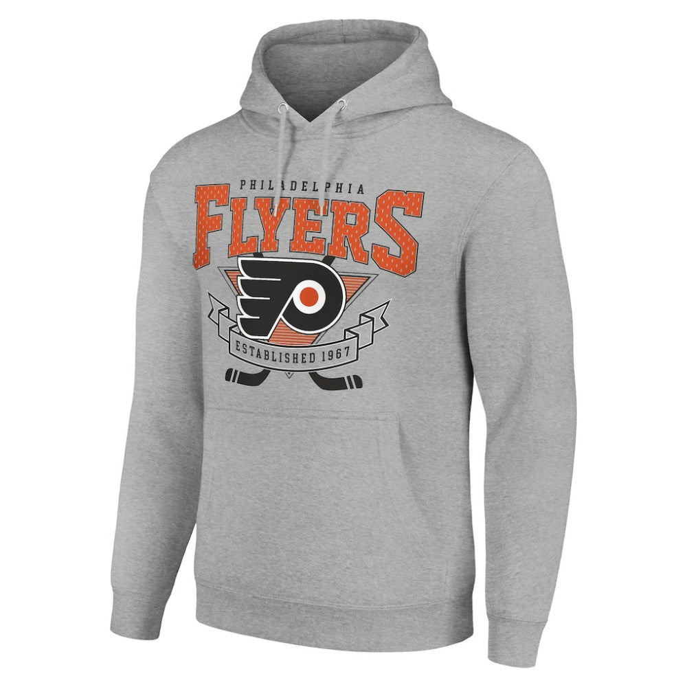 NHL Philadelphia Flyers Starter Team Logo Graphic Fleece Tri-Blend Pullover Hoodie - Heather Gray