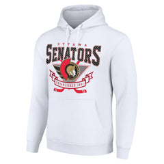 NHL Ottawa Senators Starter Team Logo Graphic Fleece Tri-Blend Pullover Hoodie - White