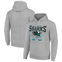 NHL San Jose Sharks Starter Team Logo Graphic Fleece Tri-Blend Pullover Hoodie - Heather Gray