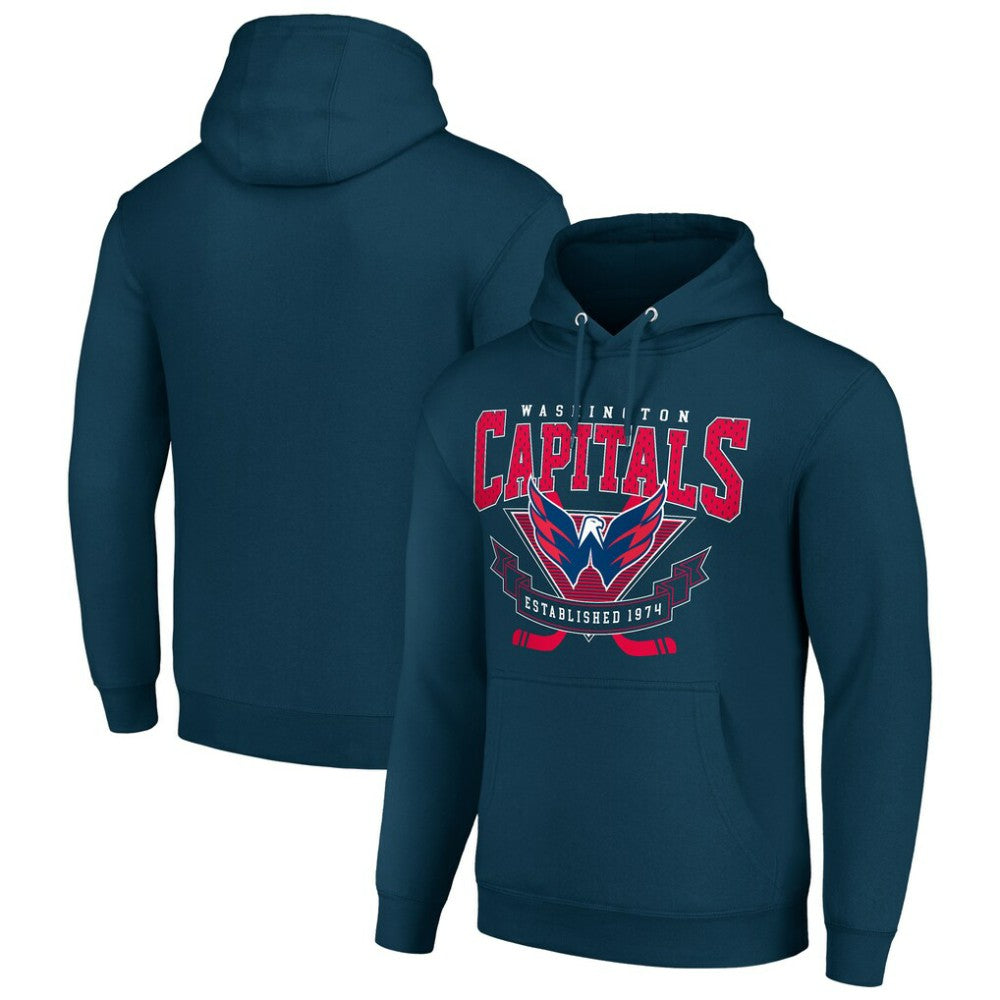 NHL Washington Capitals Starter Team Logo Graphic Fleece Tri-Blend Pullover Hoodie - Navy