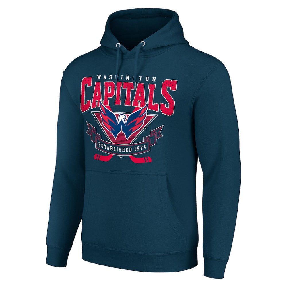NHL Washington Capitals Starter Team Logo Graphic Fleece Tri-Blend Pullover Hoodie - Navy