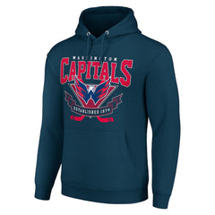 NHL Washington Capitals Starter Team Logo Graphic Fleece Tri-Blend Pullover Hoodie - Navy