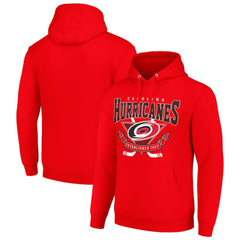 NHL Carolina Hurricanes Starter Team Logo Graphic Fleece Tri-Blend Pullover Hoodie - Red