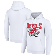 NHL New Jersey Devils Starter Team Logo Graphic Fleece Tri-Blend Pullover Hoodie - White