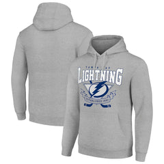 NHL Tampa Bay Lightning Starter Team Logo Graphic Fleece Tri-Blend Pullover Hoodie - Heather Gray