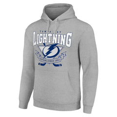 NHL Tampa Bay Lightning Starter Team Logo Graphic Fleece Tri-Blend Pullover Hoodie - Heather Gray