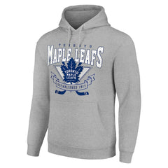 NHL Toronto Maple Leafs Starter Team Logo Graphic Fleece Tri-Blend Pullover Hoodie - Heather Gray
