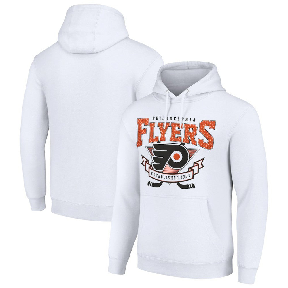 NHL Philadelphia Flyers Starter Team Logo Graphic Fleece Tri-Blend Pullover Hoodie - White