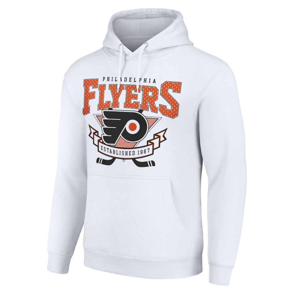 NHL Philadelphia Flyers Starter Team Logo Graphic Fleece Tri-Blend Pullover Hoodie - White