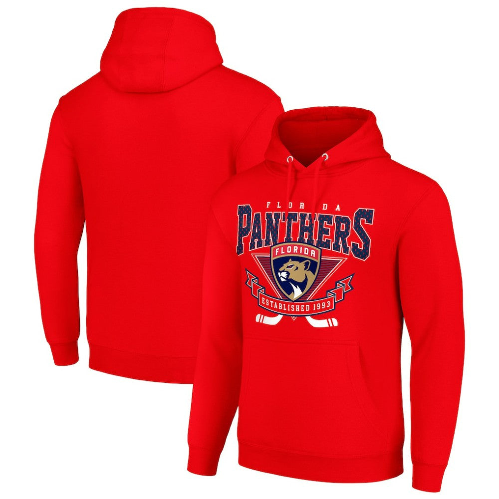 NHL Florida Panthers Starter Team Logo Graphic Fleece Tri-Blend Pullover Hoodie - Red