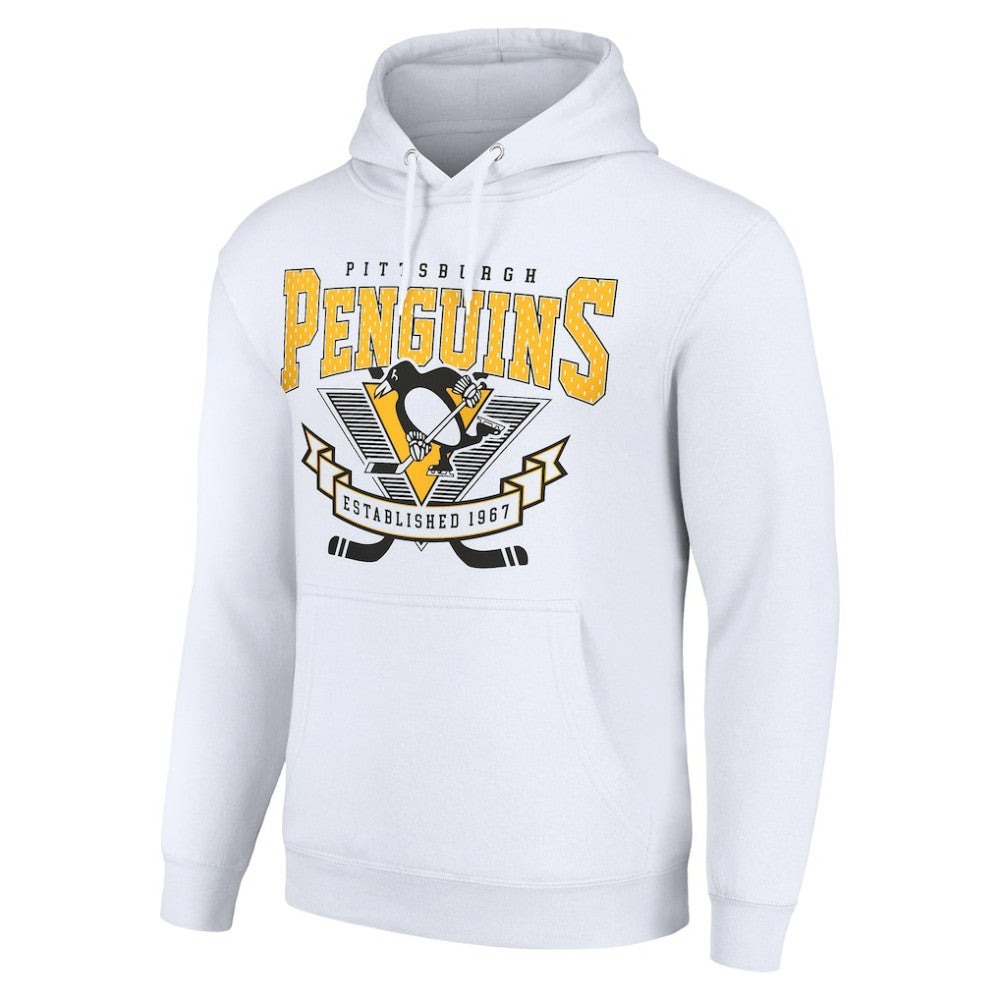NHL Pittsburgh Penguins Starter Team Logo Graphic Fleece Tri-Blend Pullover Hoodie - White