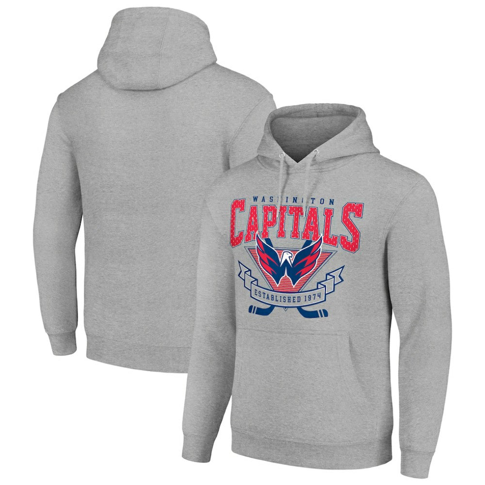 NHL Washington Capitals Starter Team Logo Graphic Fleece Tri-Blend Pullover Hoodie - Heather Gray