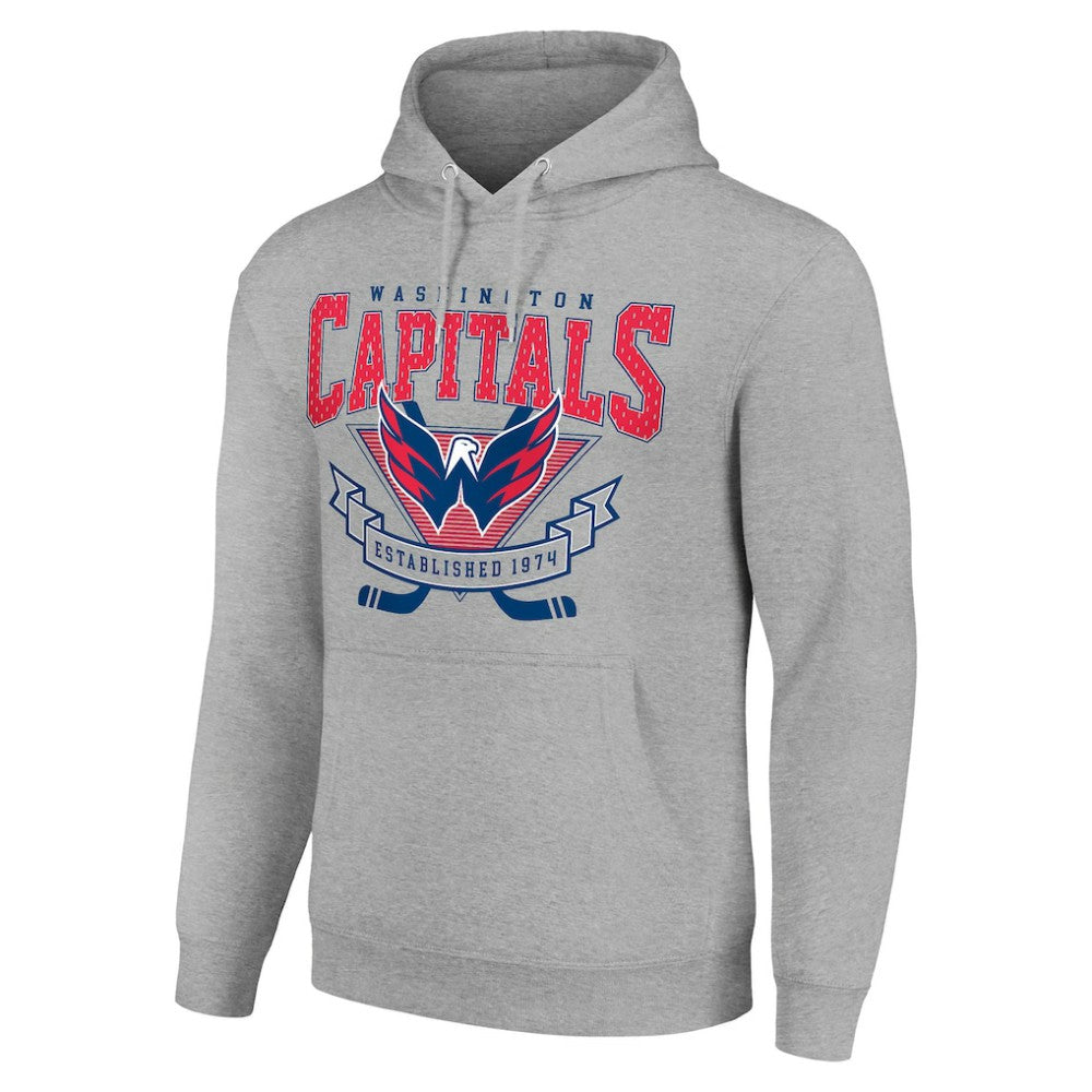 NHL Washington Capitals Starter Team Logo Graphic Fleece Tri-Blend Pullover Hoodie - Heather Gray