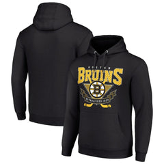 NHL Boston Bruins Starter Team Logo Graphic Fleece Tri-Blend Pullover Hoodie - Black