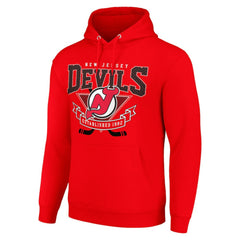 NHL New Jersey Devils Starter Team Logo Graphic Fleece Tri-Blend Pullover Hoodie - Red