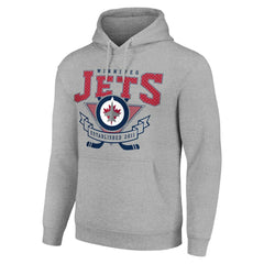 NHL Winnipeg Jets Starter Team Logo Graphic Fleece Tri-Blend Pullover Hoodie - Heather Gray