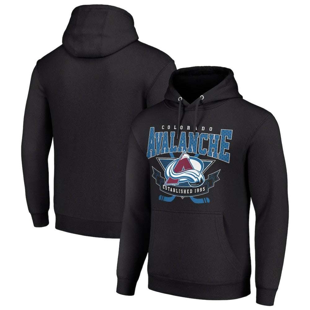 NHL Colorado Avalanche Starter Team Logo Graphic Fleece Tri-Blend Pullover Hoodie - Black