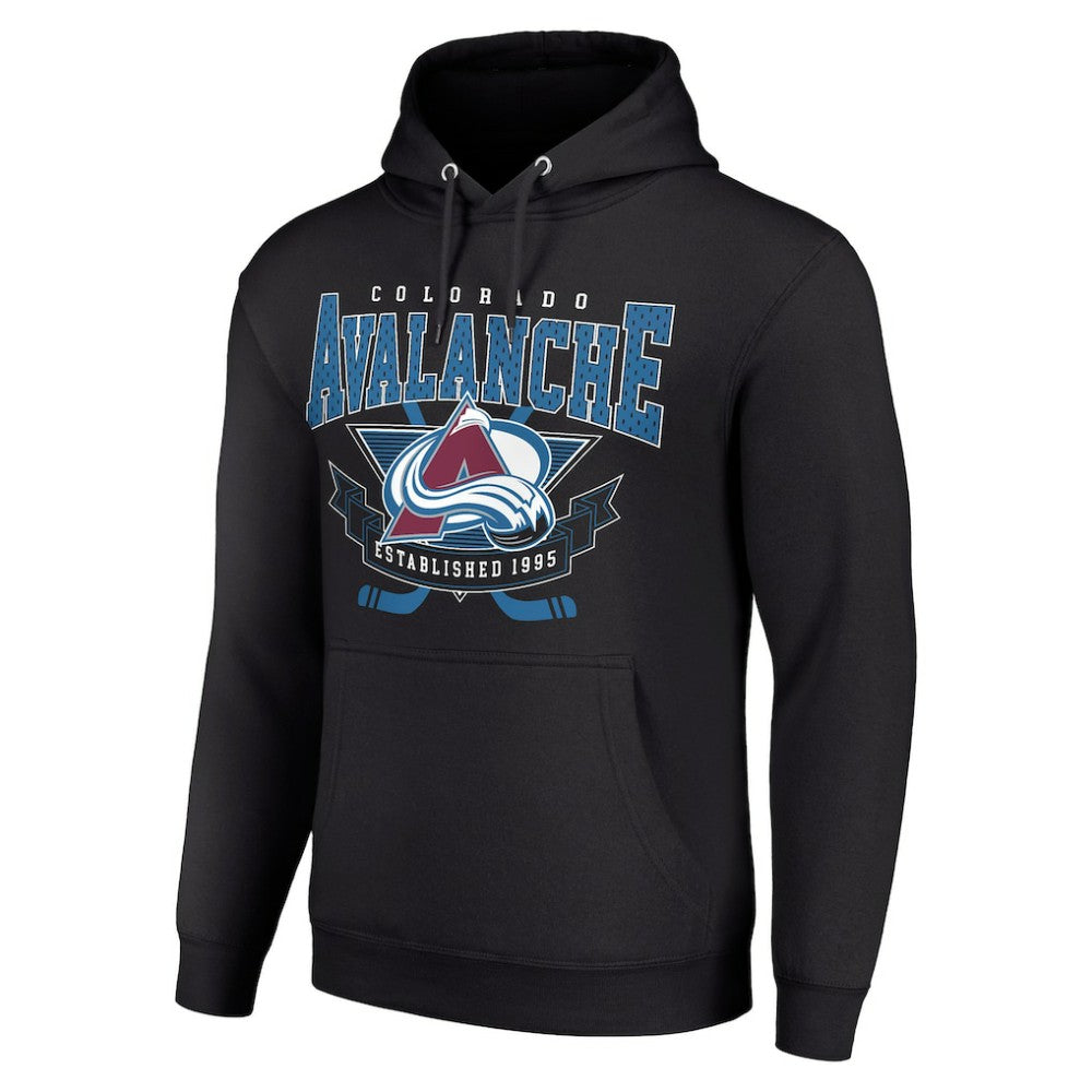 NHL Colorado Avalanche Starter Team Logo Graphic Fleece Tri-Blend Pullover Hoodie - Black