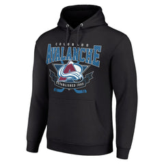 NHL Colorado Avalanche Starter Team Logo Graphic Fleece Tri-Blend Pullover Hoodie - Black