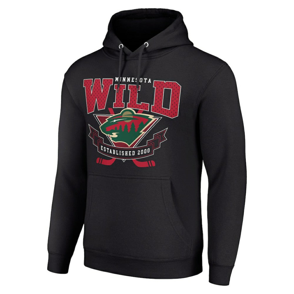 NHL Minnesota Wild Starter Team Logo Graphic Fleece Tri-Blend Pullover Hoodie - Black