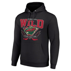 NHL Minnesota Wild Starter Team Logo Graphic Fleece Tri-Blend Pullover Hoodie - Black