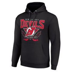 NHL New Jersey Devils Starter Team Logo Graphic Fleece Tri-Blend Pullover Hoodie - Black