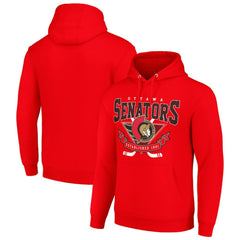 NHL Ottawa Senators Starter Team Logo Graphic Fleece Tri-Blend Pullover Hoodie - Red