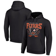 NHL Philadelphia Flyers Starter Team Logo Graphic Fleece Tri-Blend Pullover Hoodie - Black