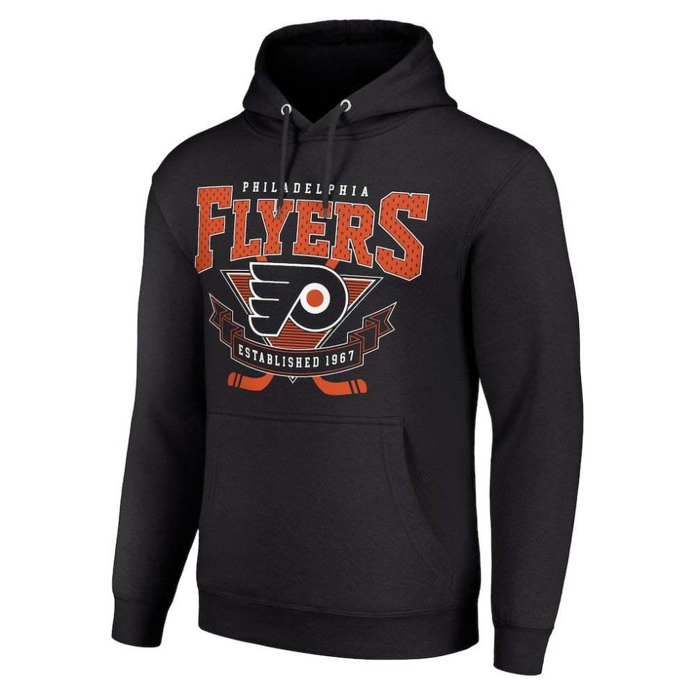 NHL Philadelphia Flyers Starter Team Logo Graphic Fleece Tri-Blend Pullover Hoodie - Black