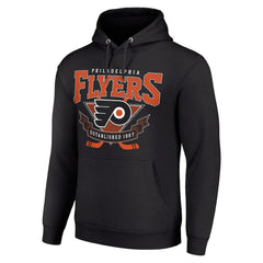 NHL Philadelphia Flyers Starter Team Logo Graphic Fleece Tri-Blend Pullover Hoodie - Black