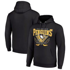 NHL Pittsburgh Penguins Starter Team Logo Graphic Fleece Tri-Blend Pullover Hoodie - Black