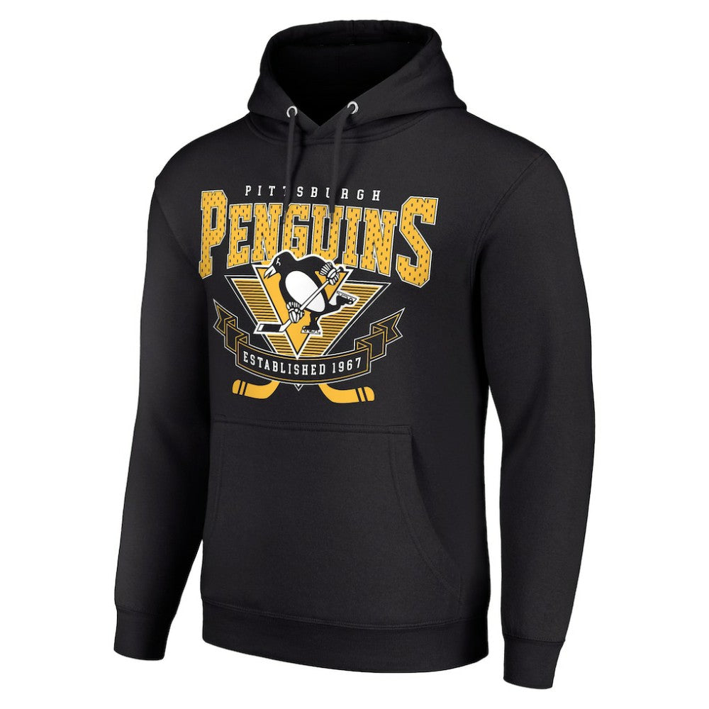 NHL Pittsburgh Penguins Starter Team Logo Graphic Fleece Tri-Blend Pullover Hoodie - Black