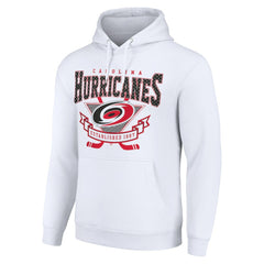 NHL Carolina Hurricanes Starter Team Logo Graphic Fleece Tri-Blend Pullover Hoodie - White