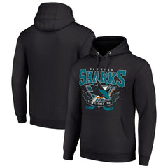 NHL San Jose Sharks Starter Team Logo Graphic Fleece Tri-Blend Pullover Hoodie - Black