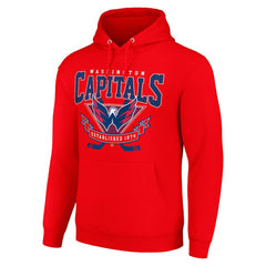 NHL Washington Capitals Starter Team Logo Graphic Fleece Tri-Blend Pullover Hoodie - Red